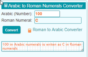 Arabic to Roman