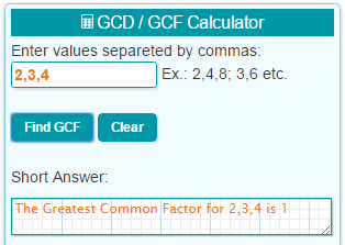 Greatest Common Factor Calculator