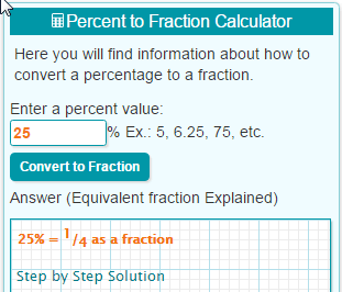 Percent to Fraction Calculator