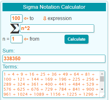 Sigma Notation Calculator