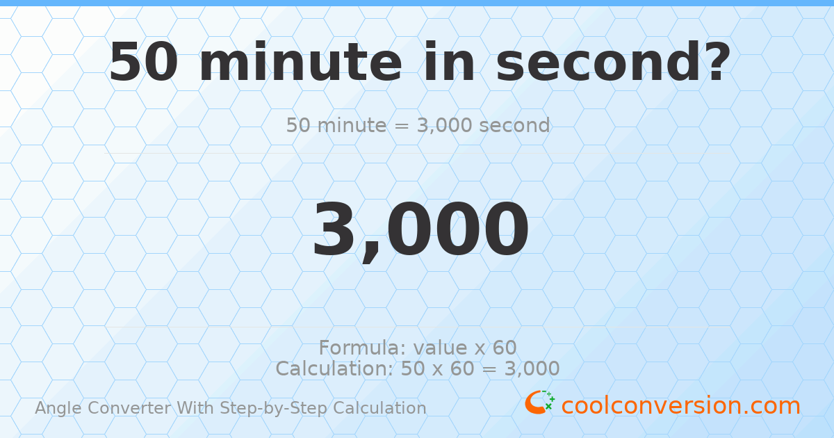 50 minutes = 3000 seconds