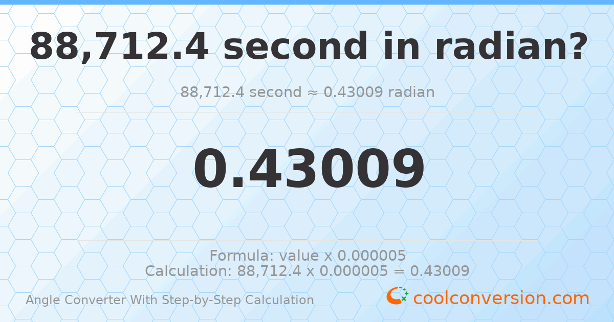 88712.4 seconds = 0.43009 radians