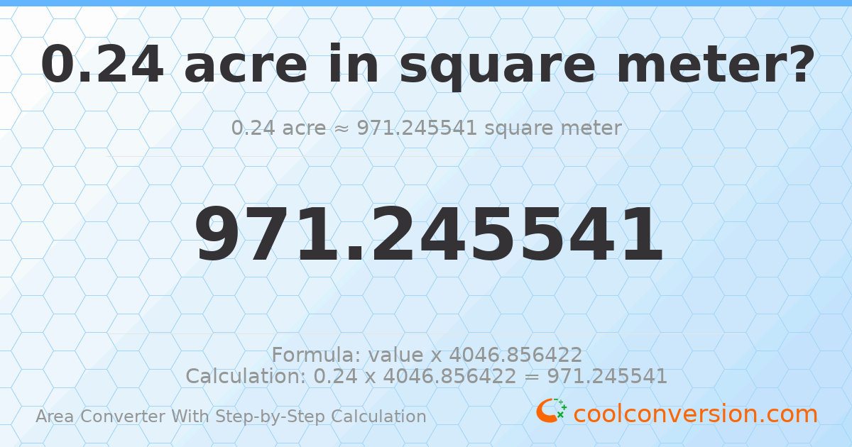 0.24 acres = 971.246 square meters