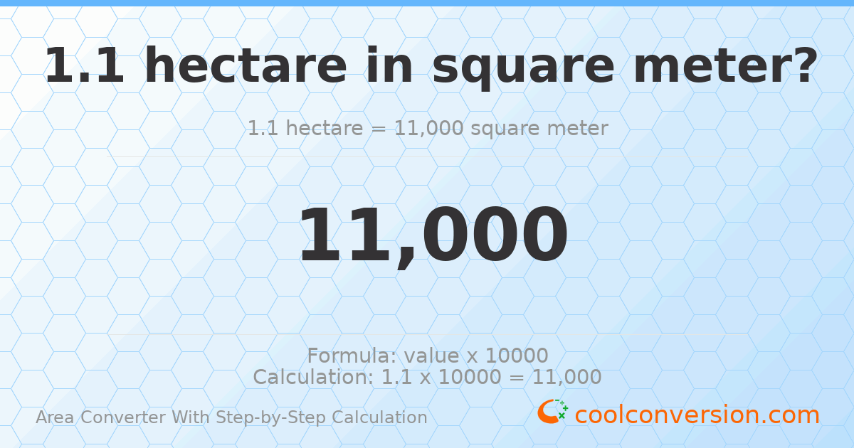 1.1 hectares = 11000 square meters