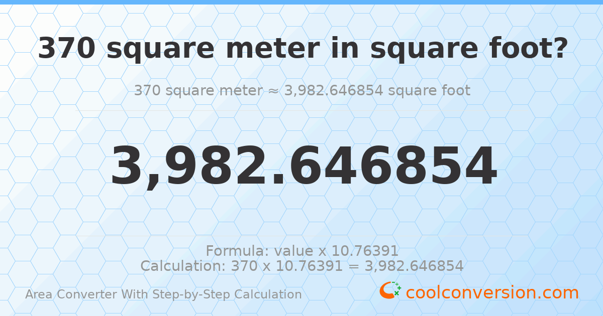 370 square meters = 3982.65 square feet