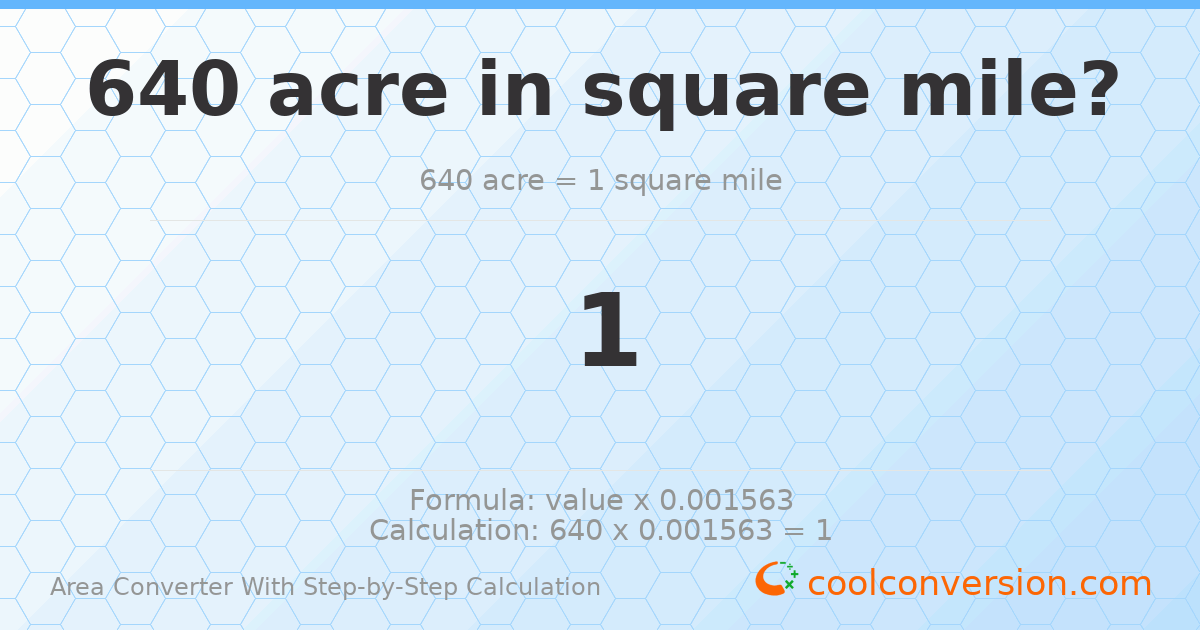640 acres = 1 square mile