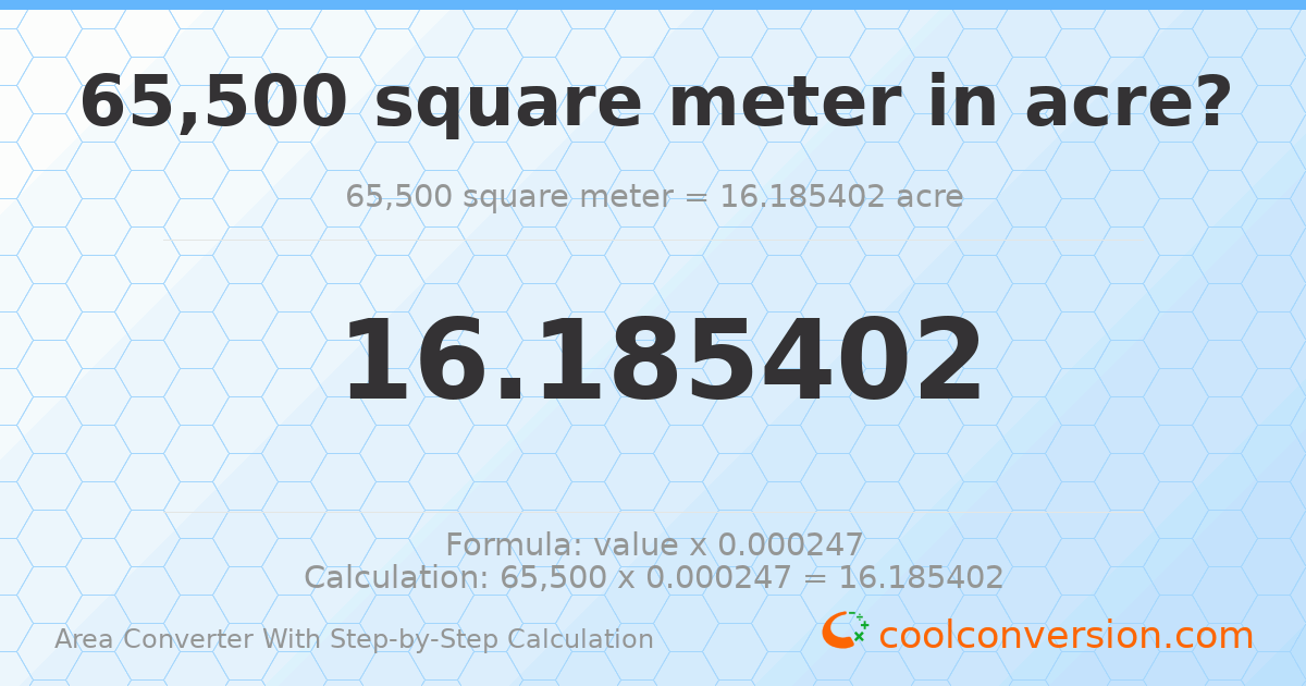 65500 square meters = 16.1854 acres