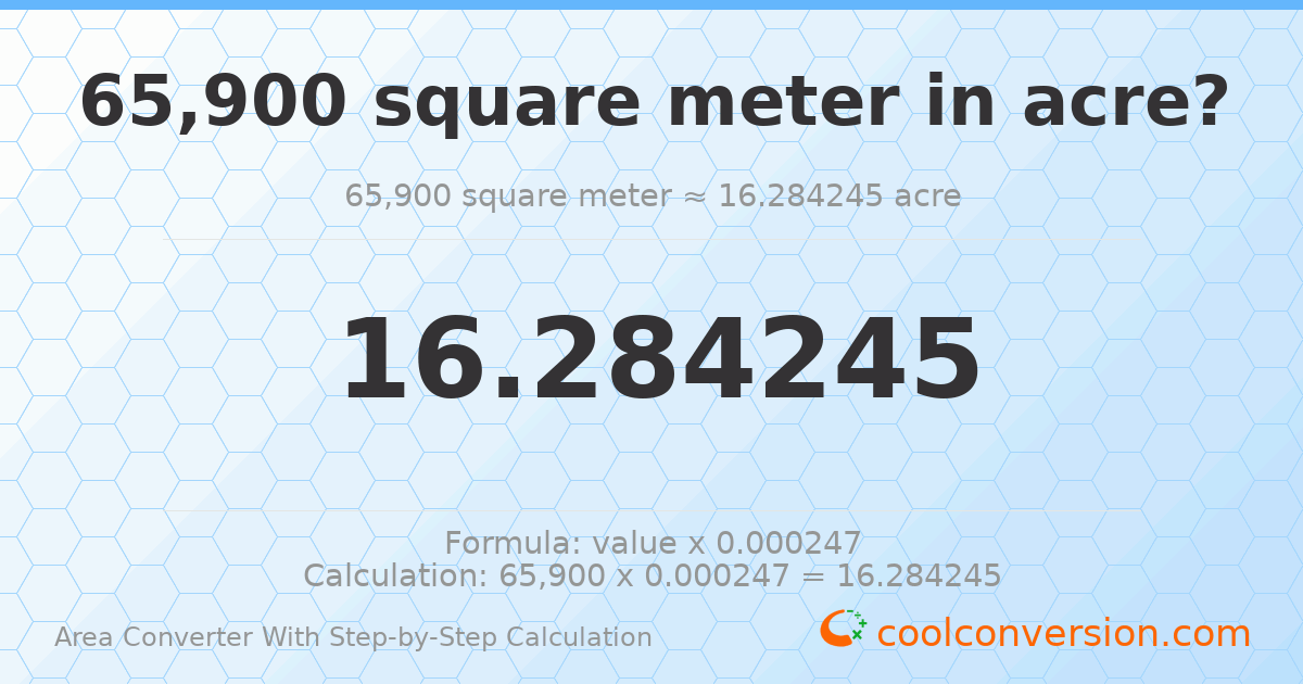 65900 square meters = 16.2842 acres
