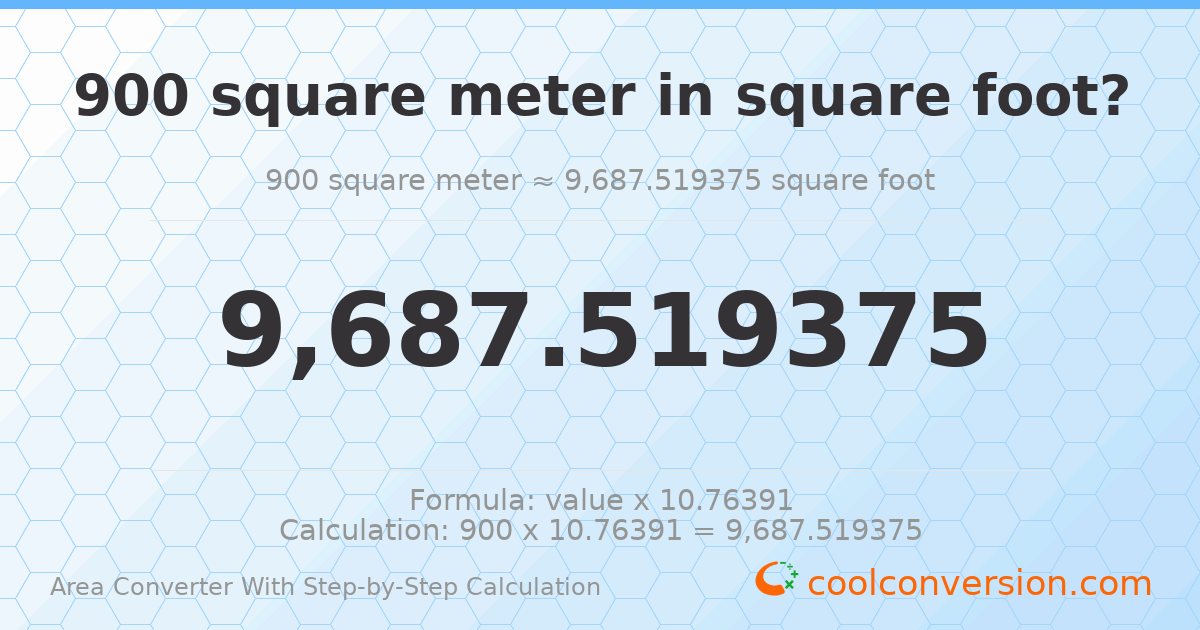 900 square meters = 9687.52 square feet