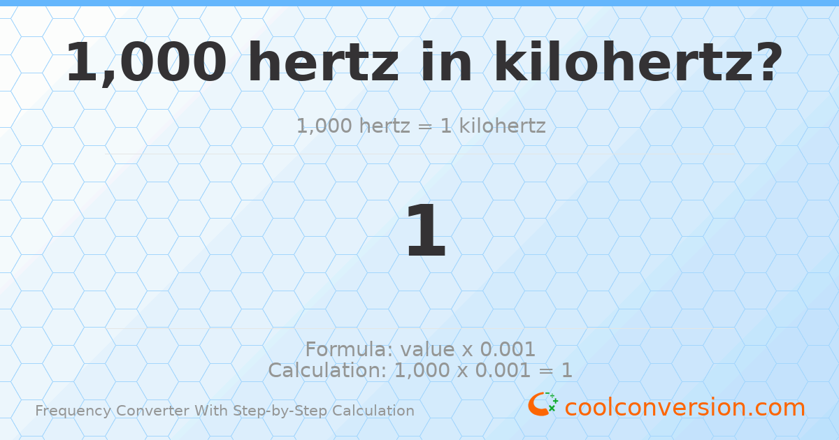 1000 hertz = 1 kilohertz