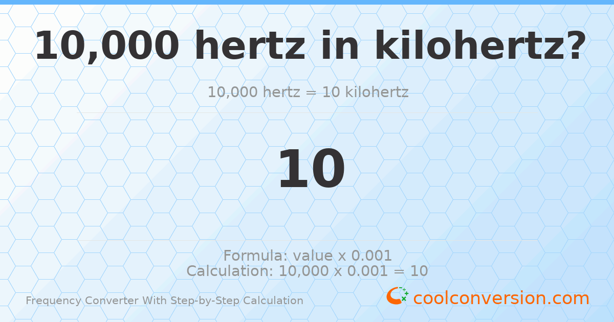 10000 hertz = 10 kilohertz