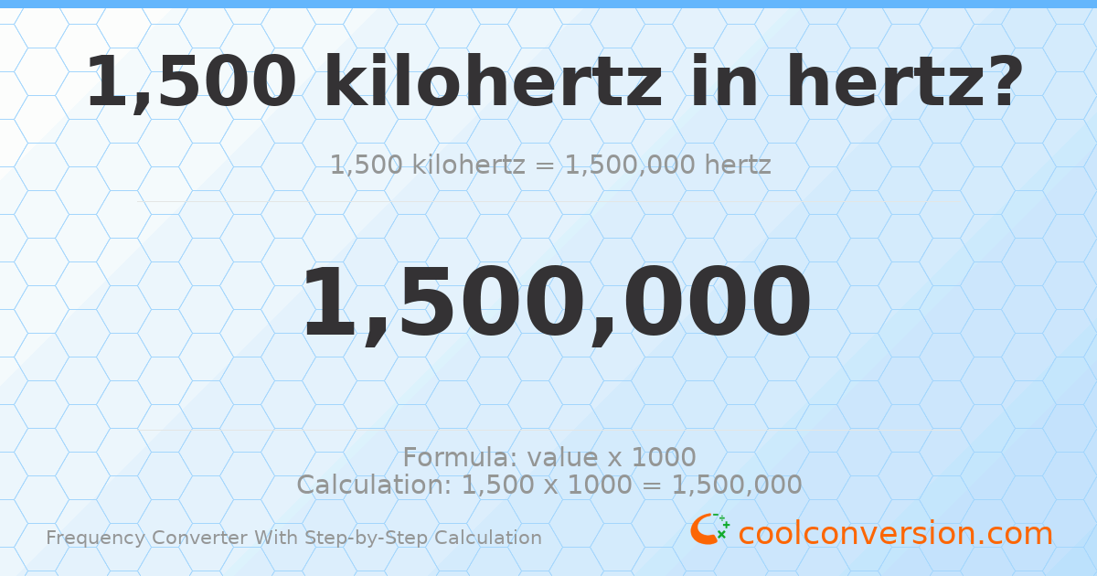 1500 kilohertz = 1500000 hertz