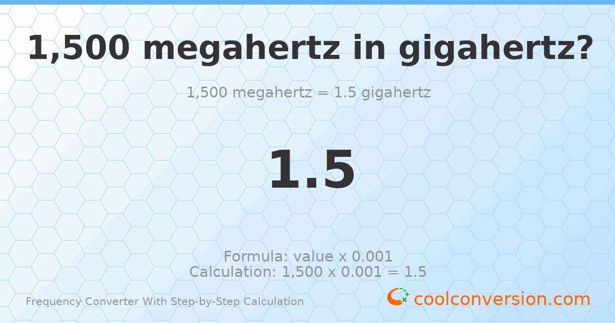 1500 megahertz = 1.5 gigahertz
