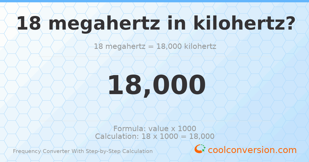 18 megahertz = 18000 kilohertz