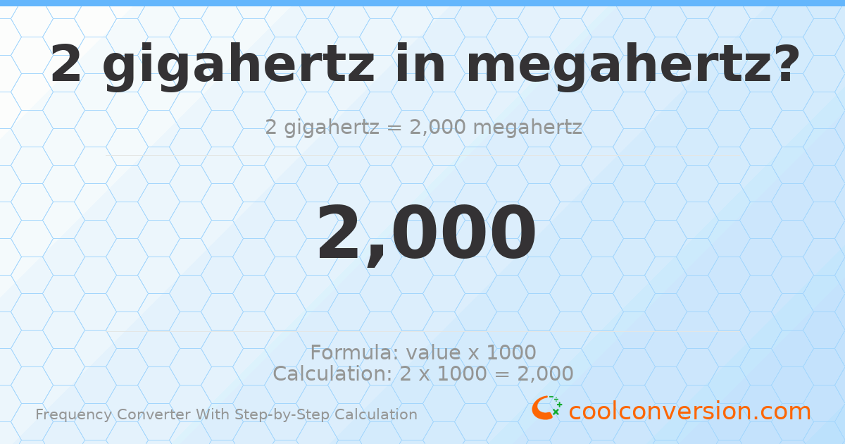 2 gigahertz = 2000 megahertz