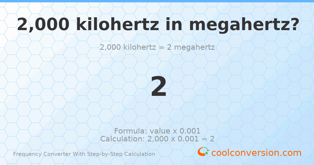 2000 kilohertz = 2 megahertz