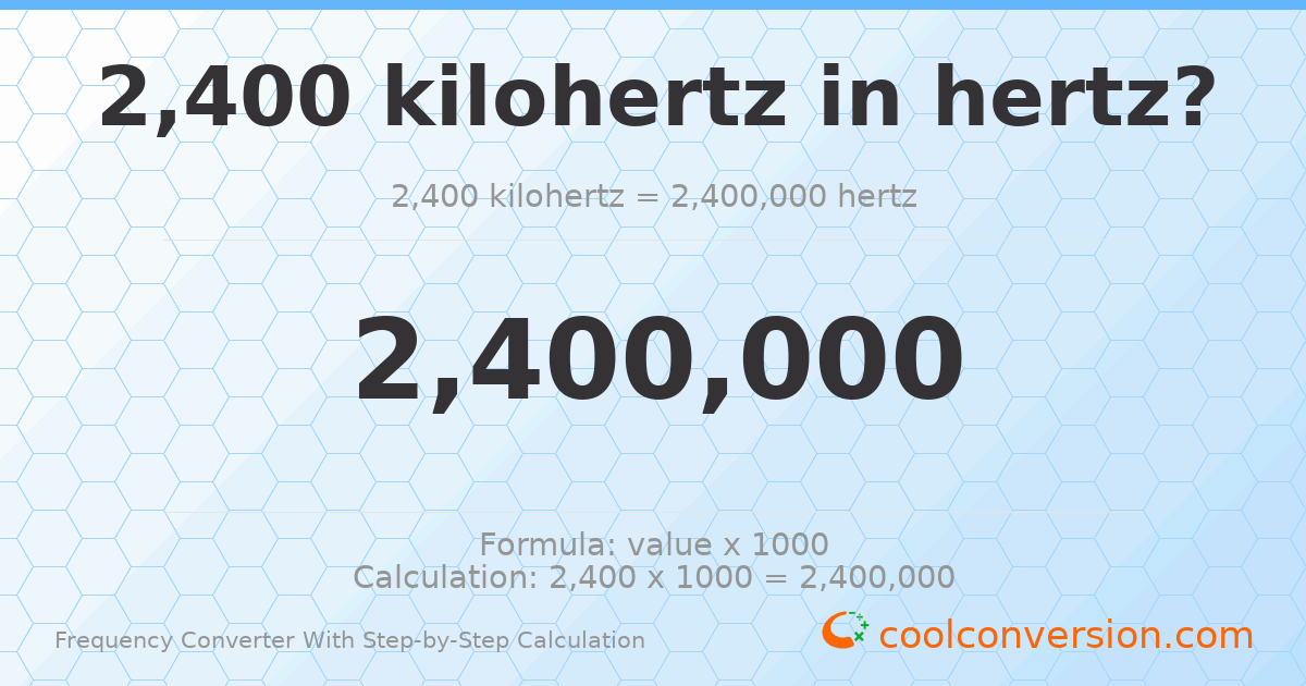 2400 kilohertz = 2400000 hertz