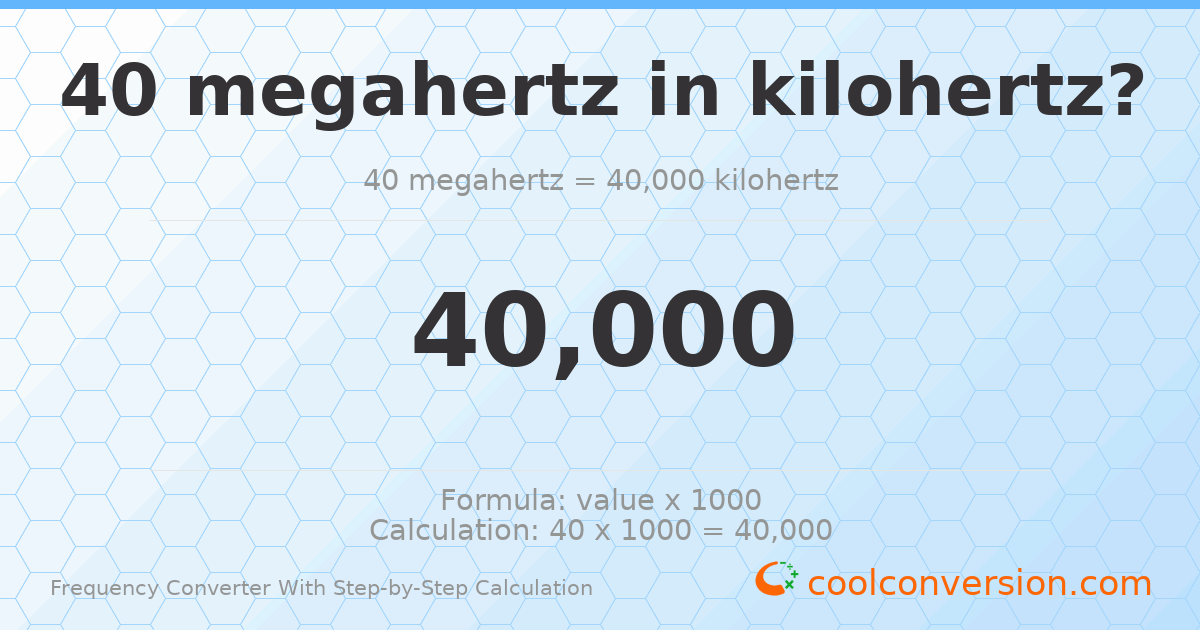 40 megahertz = 40000 kilohertz