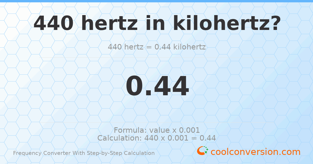 440 hertz = 0.44 kilohertz