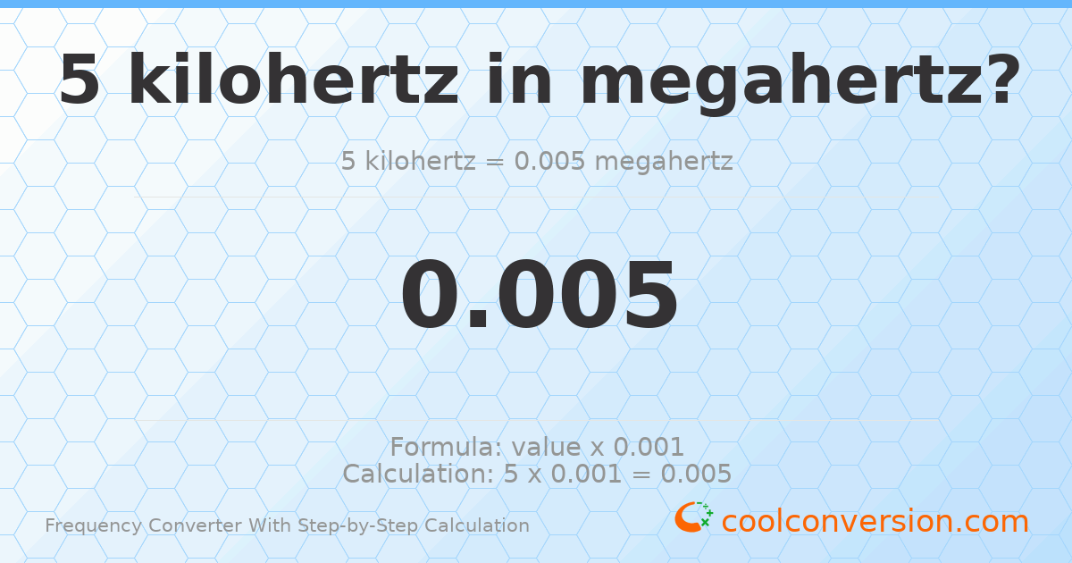5 kilohertz = 0.005 megahertz