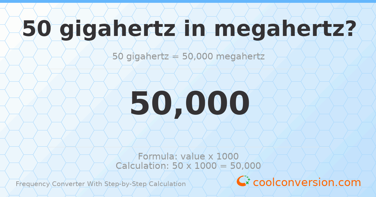50 gigahertz = 50000 megahertz
