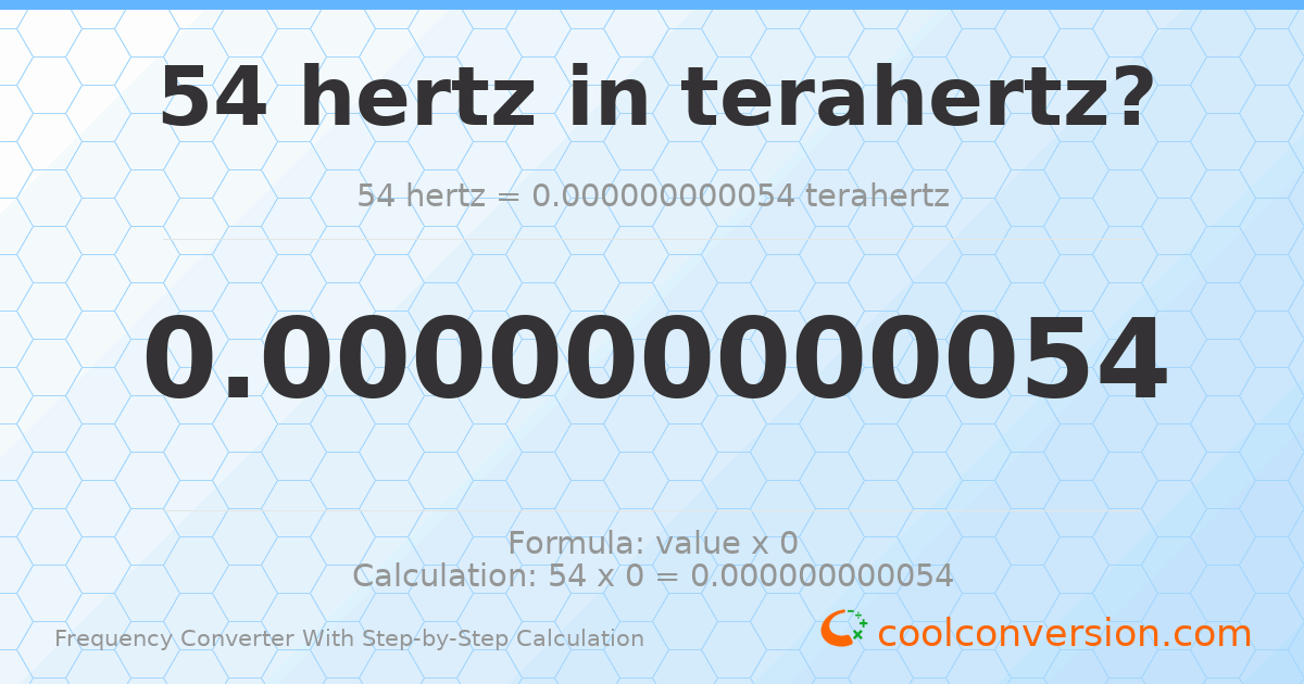 54 hertz = 5.4 × 10⁻¹¹ terahertz