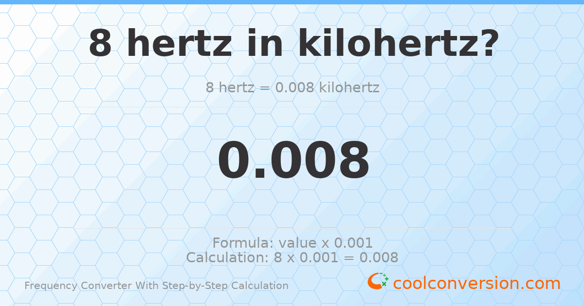 8 hertz = 0.008 kilohertz
