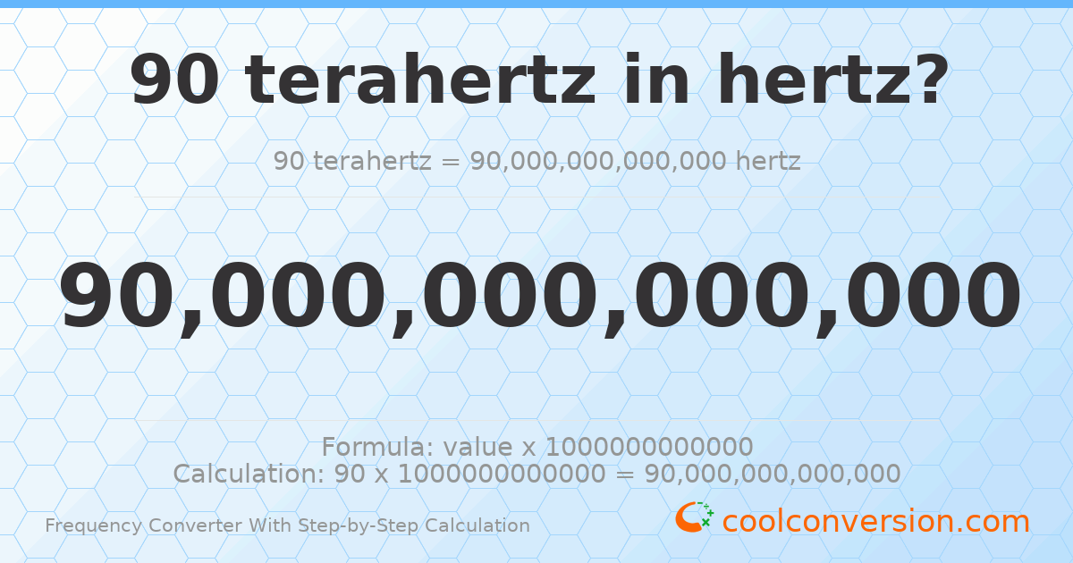 90 terahertz = 9 × 10¹³ hertz