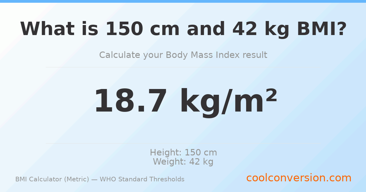 BMI 18.7 (Normal) — 150 cm / 42 kg