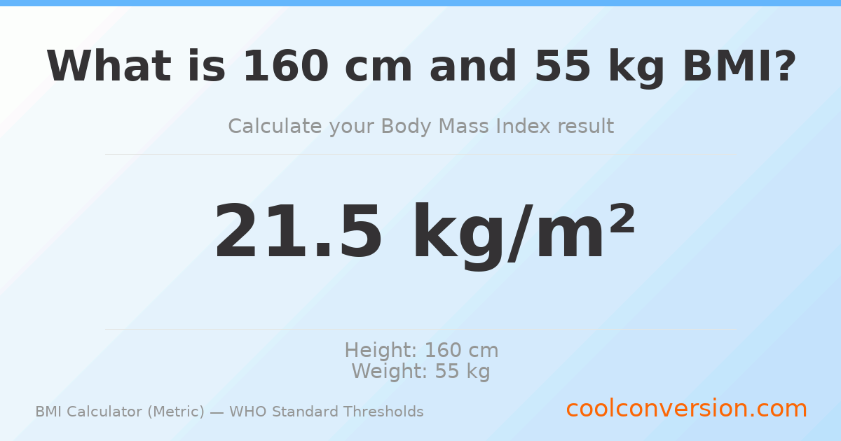 BMI 21.5 (Normal) — 160 cm / 55 kg