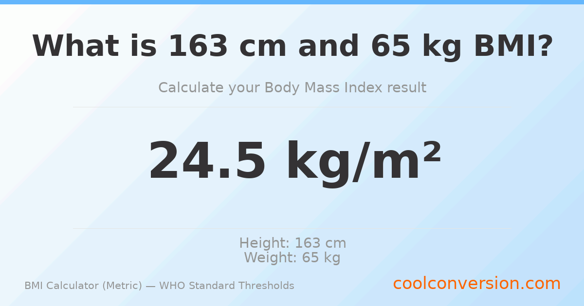 BMI 24.5 (Normal) — 163 cm / 65 kg
