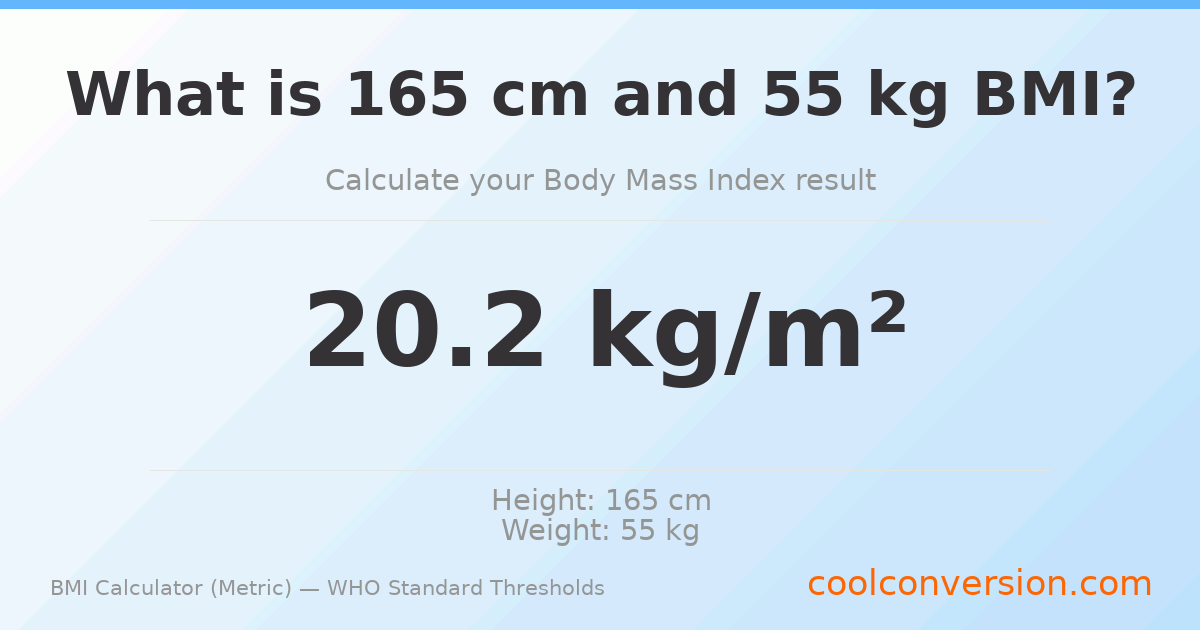 BMI 20.2 (Normal) — 165 cm / 55 kg