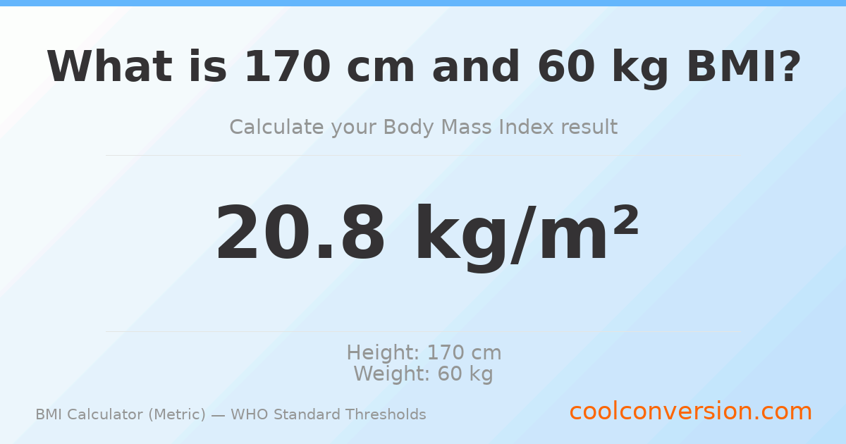 BMI 20.8 (Normal) — 170 cm / 60 kg
