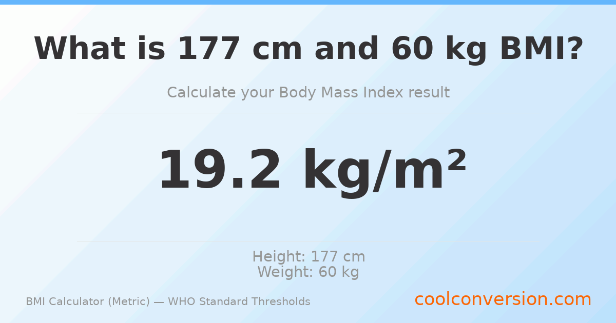 BMI 19.2 (Normal) — 177 cm / 60 kg