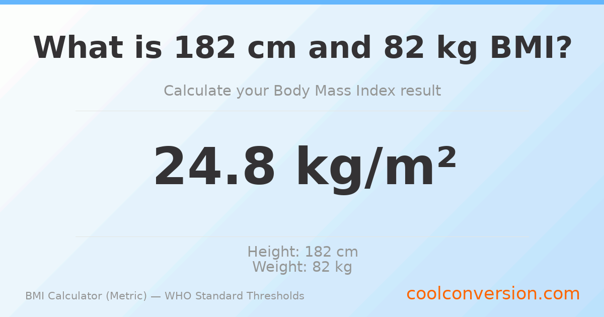 BMI 24.8 (Normal) — 182 cm / 82 kg