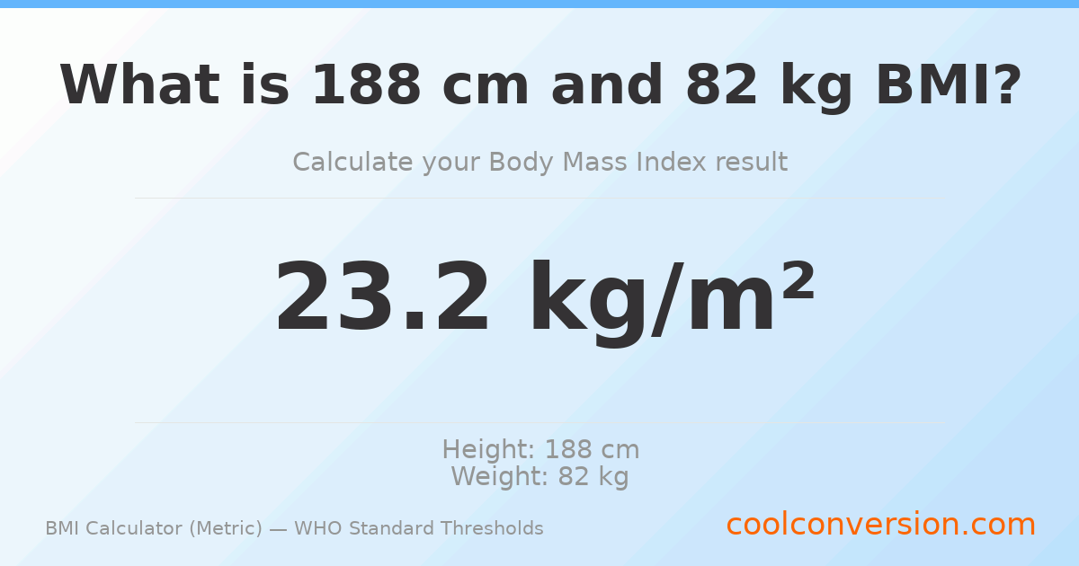 BMI 23.2 (Normal) — 188 cm / 82 kg