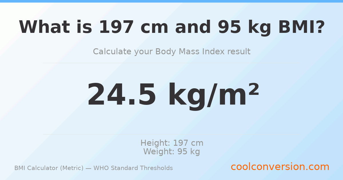 BMI 24.5 (Normal) — 197 cm / 95 kg