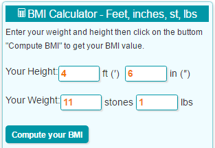 BMI 18.6 (Normal) — 5'3" / 7 st 7 lb
