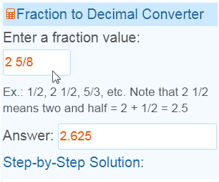 Convert Inches To Decimal Chart