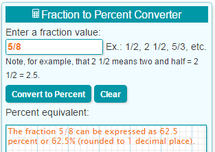 Fraction to Percent Calculator
