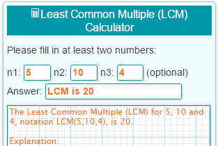 Least Common Multiplier Calculator