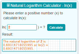 Natural (ln) Log Calculator