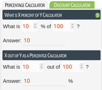 X Out Of Y As A Percentage Calculator