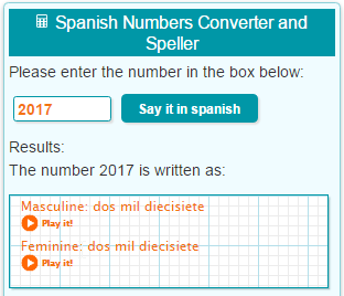 Spanish Numbers Converter