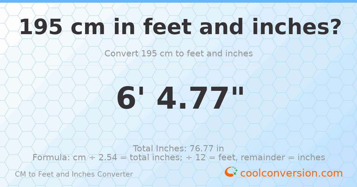 Cool 195 Cm In Feet And Inches Pictures