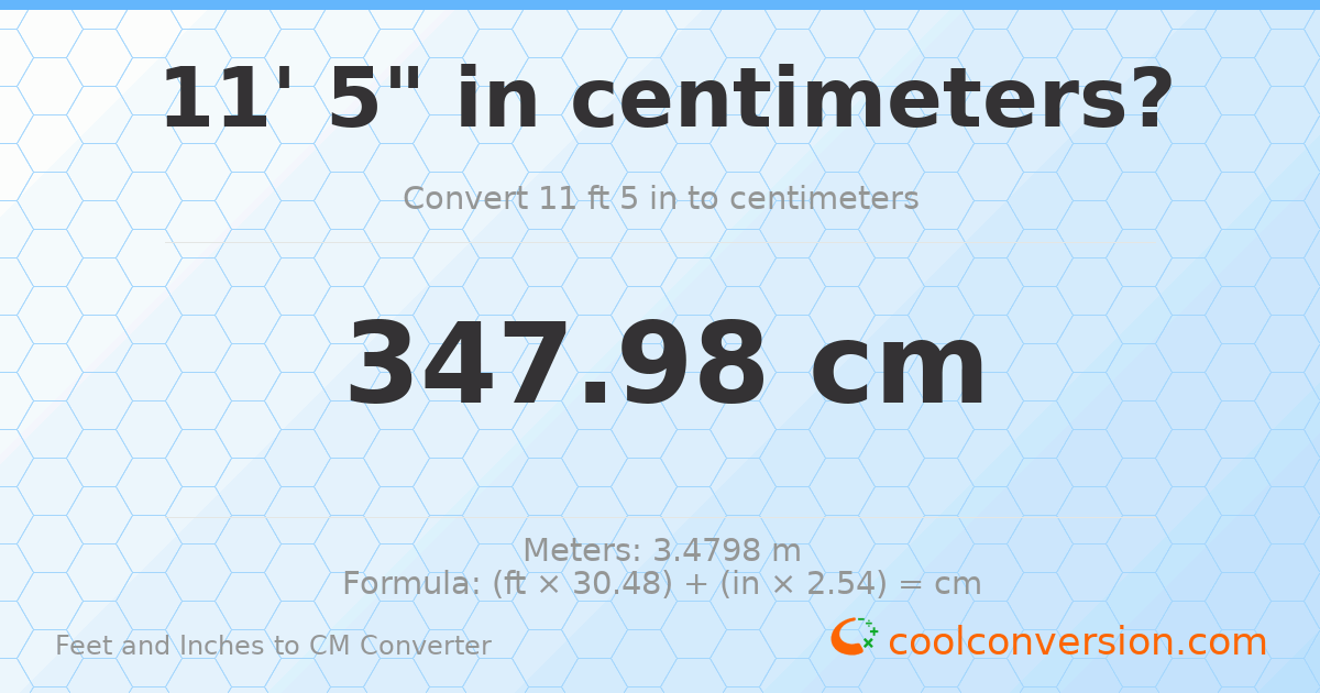 11' 5" to cm — 348 cm