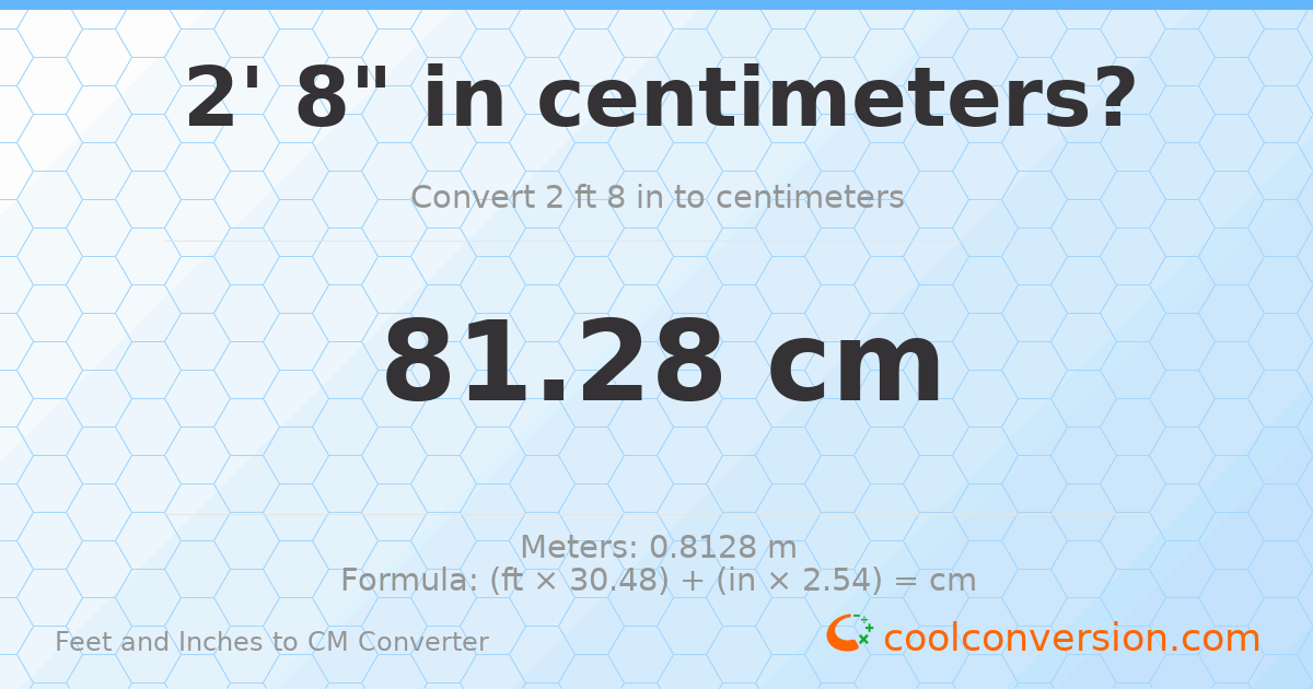 2' 8" to cm — 81.3 cm
