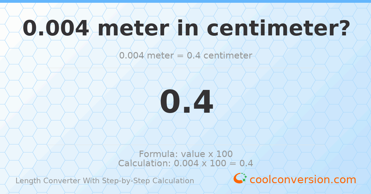 0.004 meters = 0.4 centimeters