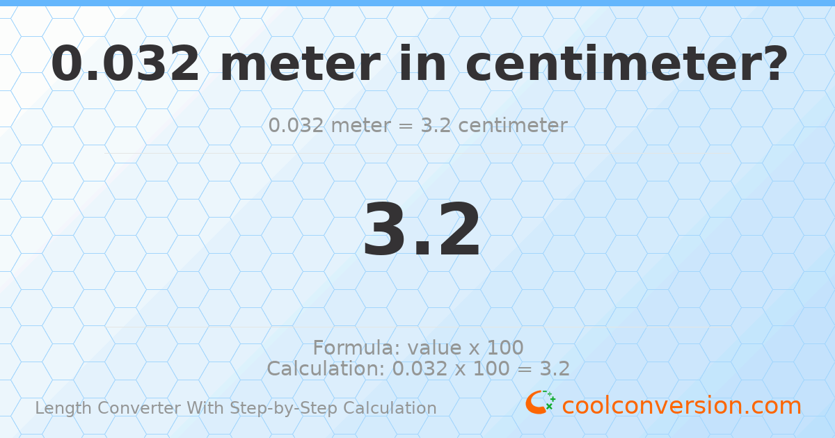 0.032 meters = 3.2 centimeters