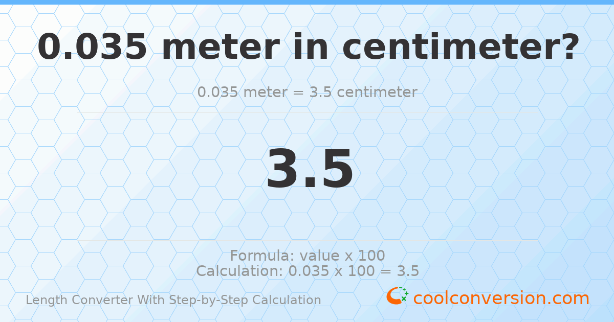 0.035 meters = 3.5 centimeters